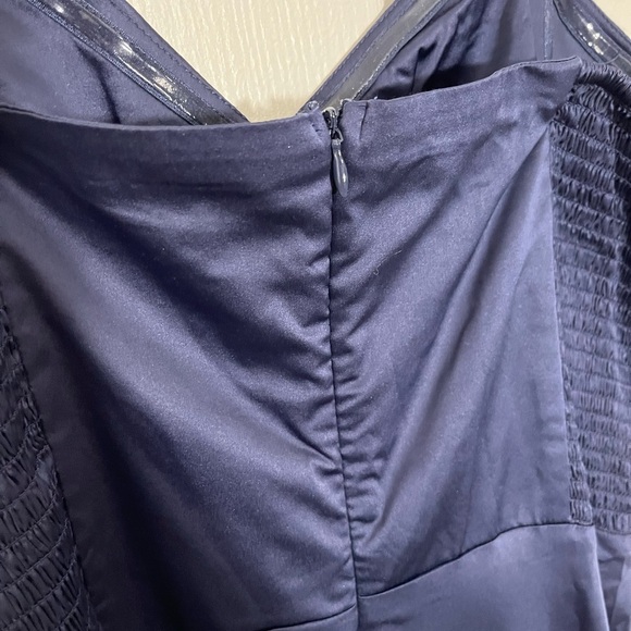 AQUA Strapless Navy Blue Ruffle Maxi Dress | size XL - Picture 7 of 9